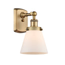 Cone Sconce shown in the Brushed Brass finish with a Matte White shade