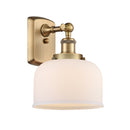 Bell Sconce shown in the Brushed Brass finish with a Matte White shade