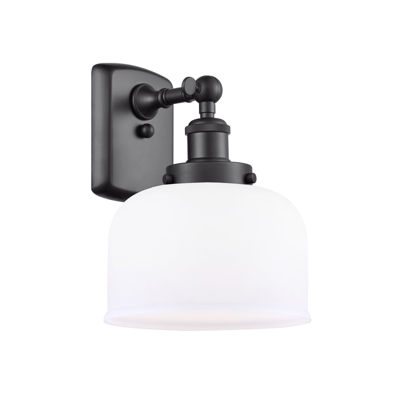 Bell Sconce shown in the Matte Black finish with a Matte White shade