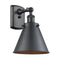 Appalachian Sconce shown in the Matte Black finish with a Matte Black shade