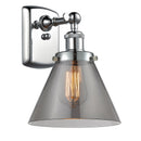 Cone Sconce shown in the Polished Chrome finish with a Plated Smoke shade