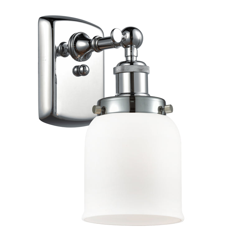 Bell Sconce shown in the Polished Chrome finish with a Matte White shade