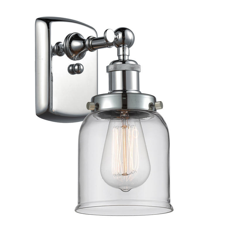 Bell Sconce shown in the Polished Chrome finish with a Clear shade