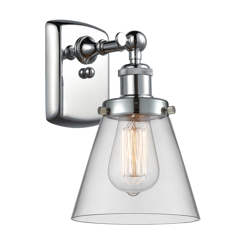 Cone Sconce shown in the Polished Chrome finish with a Clear shade