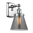 Cone Sconce shown in the Polished Chrome finish with a Plated Smoke shade