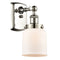 Bell Sconce shown in the Polished Nickel finish with a Matte White shade