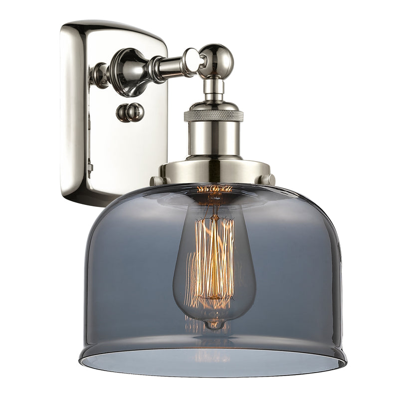 Bell Sconce shown in the Polished Nickel finish with a Plated Smoke shade