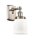 Bell Sconce shown in the Brushed Satin Nickel finish with a Matte White shade