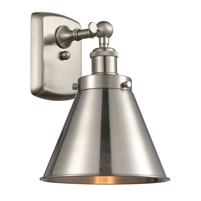 Appalachian Sconce shown in the Brushed Satin Nickel finish with a Brushed Satin Nickel shade