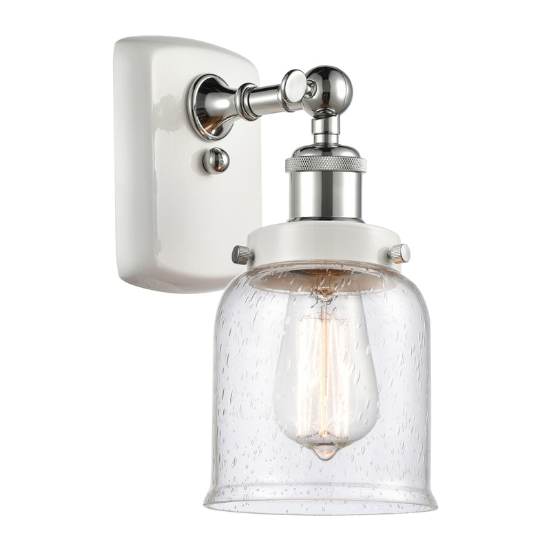 Bell Sconce shown in the White and Polished Chrome finish with a Seedy shade