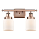 Bell Bath Vanity Light shown in the Antique Copper finish with a Matte White shade