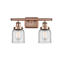 Bell Bath Vanity Light shown in the Antique Copper finish with a Clear shade