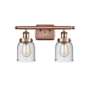 Bell Bath Vanity Light shown in the Antique Copper finish with a Seedy shade