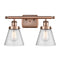 Cone Bath Vanity Light shown in the Antique Copper finish with a Seedy shade