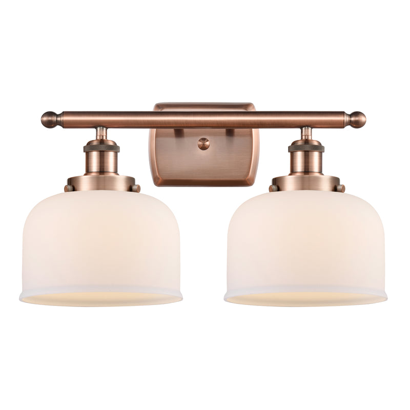 Bell Bath Vanity Light shown in the Antique Copper finish with a Matte White shade