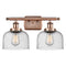 Bell Bath Vanity Light shown in the Antique Copper finish with a Seedy shade