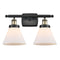 Cone Bath Vanity Light shown in the Black Antique Brass finish with a Matte White shade