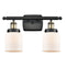 Bell Bath Vanity Light shown in the Black Antique Brass finish with a Matte White shade