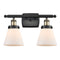 Cone Bath Vanity Light shown in the Black Antique Brass finish with a Matte White shade