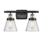 Cone Bath Vanity Light shown in the Black Antique Brass finish with a Seedy shade