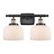 Bell Bath Vanity Light shown in the Black Antique Brass finish with a Matte White shade