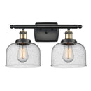 Bell Bath Vanity Light shown in the Black Antique Brass finish with a Seedy shade