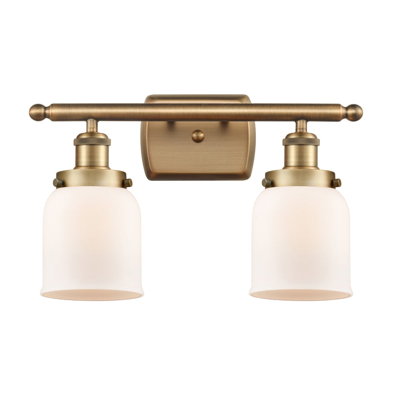 Bell Bath Vanity Light shown in the Brushed Brass finish with a Matte White shade