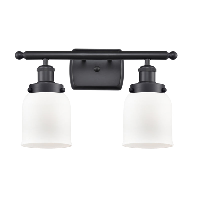 Bell Bath Vanity Light shown in the Matte Black finish with a Matte White shade