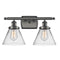 Cone Bath Vanity Light shown in the Oil Rubbed Bronze finish with a Clear shade