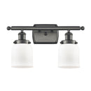 Bell Bath Vanity Light shown in the Oil Rubbed Bronze finish with a Matte White shade