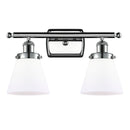 Cone Bath Vanity Light shown in the Polished Chrome finish with a Matte White shade