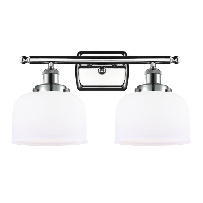 Bell Bath Vanity Light shown in the Polished Chrome finish with a Matte White shade