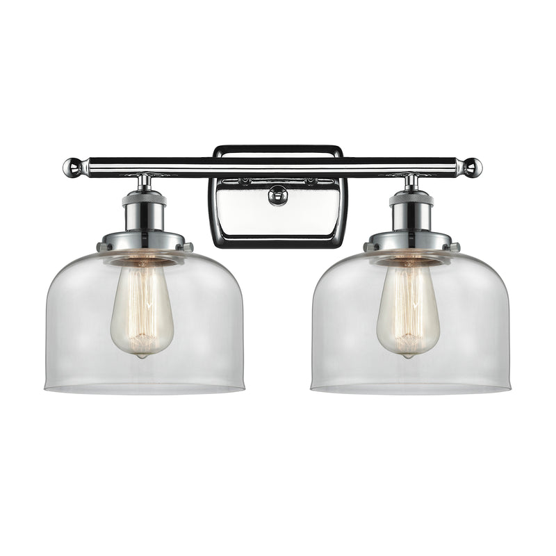 Bell Bath Vanity Light shown in the Polished Chrome finish with a Clear shade