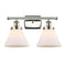 Cone Bath Vanity Light shown in the Polished Nickel finish with a Matte White shade