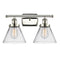 Cone Bath Vanity Light shown in the Polished Nickel finish with a Clear shade