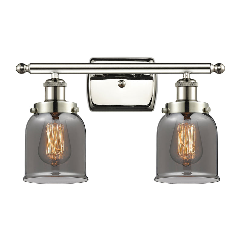 Bell Bath Vanity Light shown in the Polished Nickel finish with a Plated Smoke shade