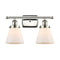 Cone Bath Vanity Light shown in the Polished Nickel finish with a Matte White shade