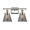 Cone Bath Vanity Light shown in the Polished Nickel finish with a Plated Smoke shade