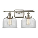 Bell Bath Vanity Light shown in the Brushed Satin Nickel finish with a Clear shade