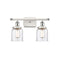 Bell Bath Vanity Light shown in the White and Polished Chrome finish with a Seedy shade