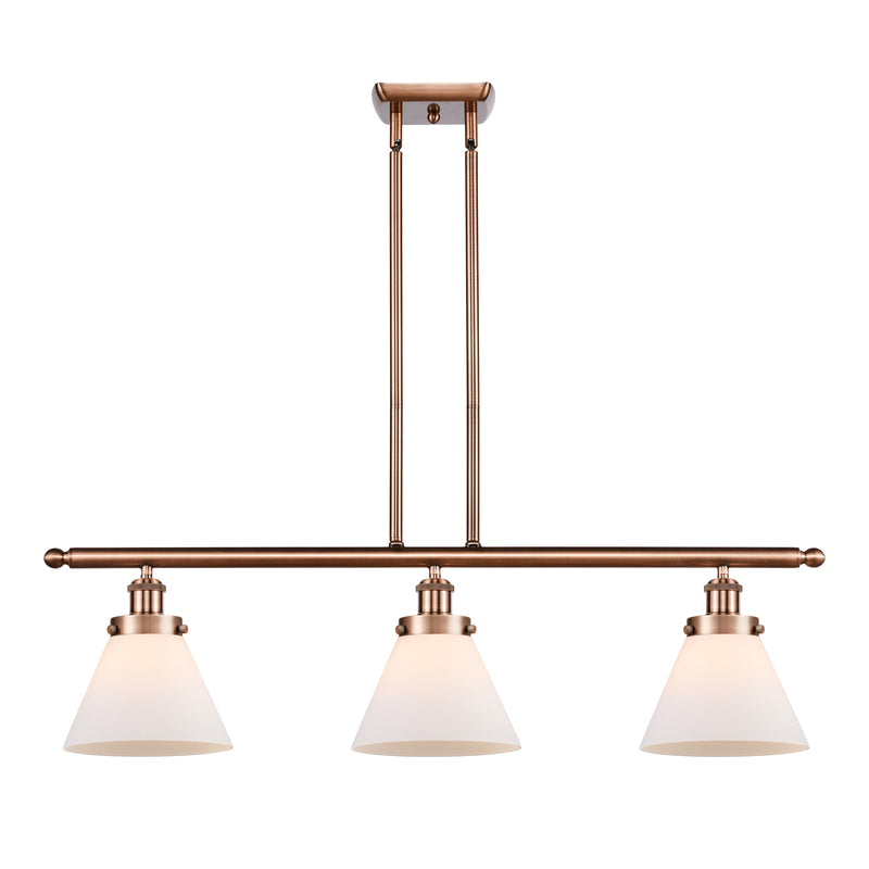 Cone Island Light shown in the Antique Copper finish with a Matte White shade