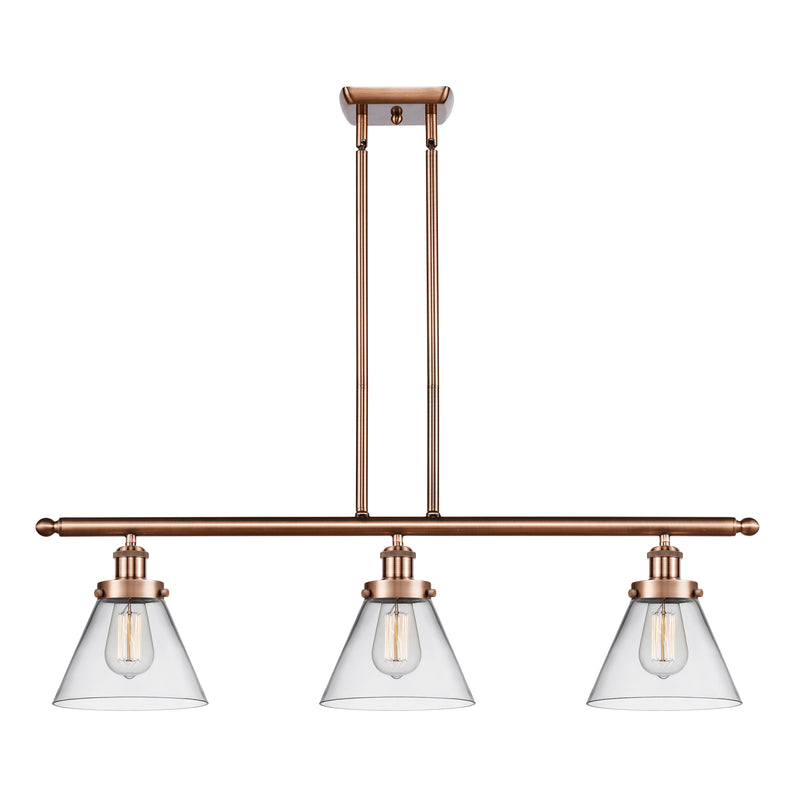 Cone Island Light shown in the Antique Copper finish with a Clear shade