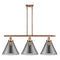 Cone Island Light shown in the Antique Copper finish with a Plated Smoke shade