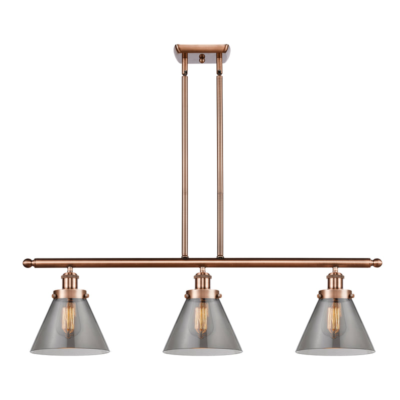 Cone Island Light shown in the Antique Copper finish with a Plated Smoke shade