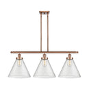 Cone Island Light shown in the Antique Copper finish with a Seedy shade