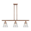 Cone Island Light shown in the Antique Copper finish with a Clear shade