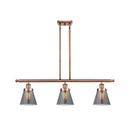 Cone Island Light shown in the Antique Copper finish with a Plated Smoke shade