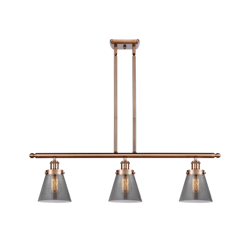 Cone Island Light shown in the Antique Copper finish with a Plated Smoke shade