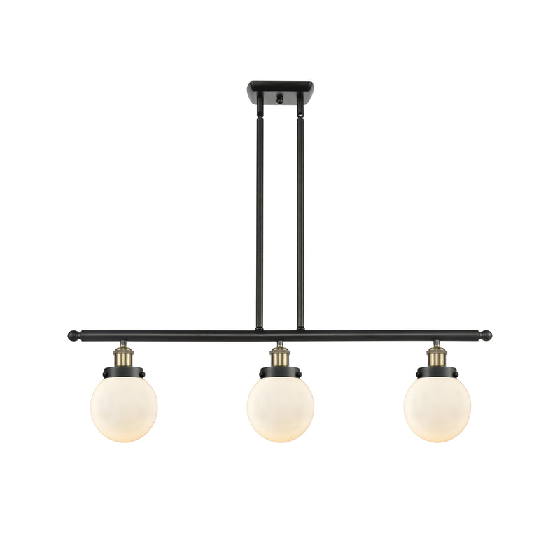 Beacon Island Light shown in the Black Antique Brass finish with a Matte White shade