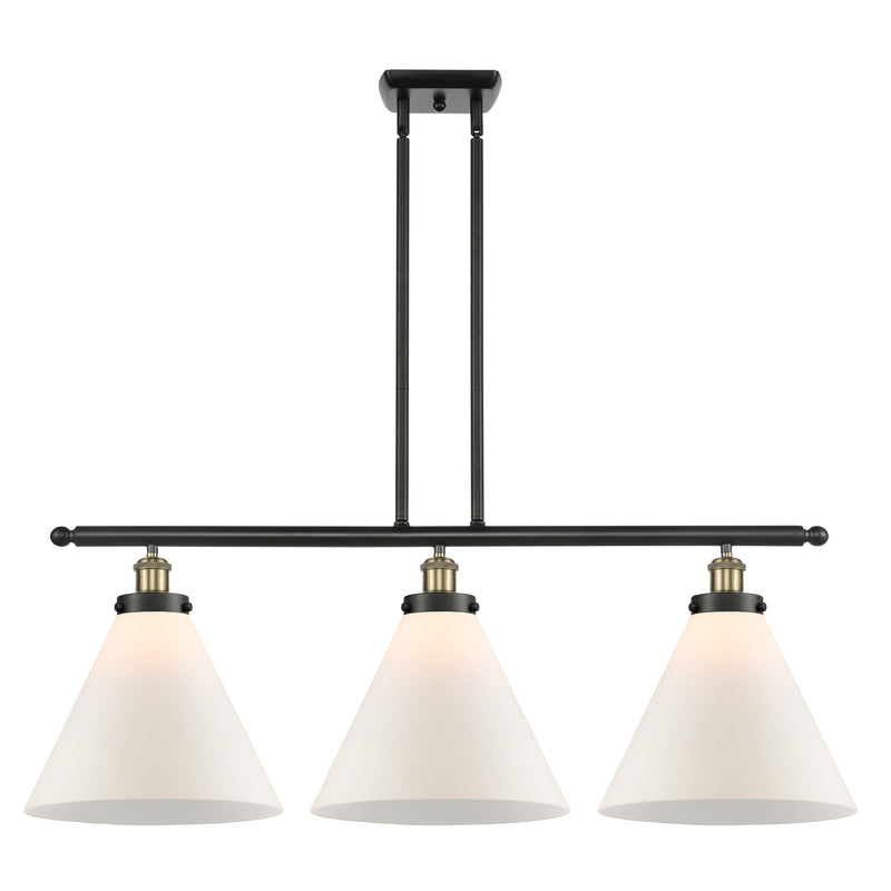 Cone Island Light shown in the Black Antique Brass finish with a Matte White shade